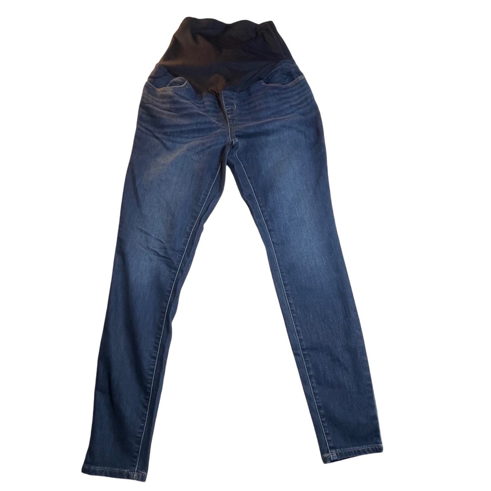 Isabel Maternity Ingrid & Isabel Skinny Jeans Dark Wash Crossover Panel 2 29"